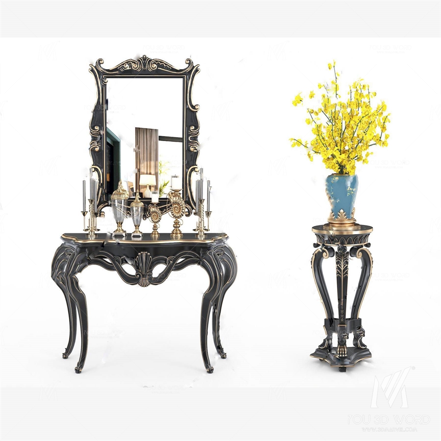 European classical paint dresser 3d model